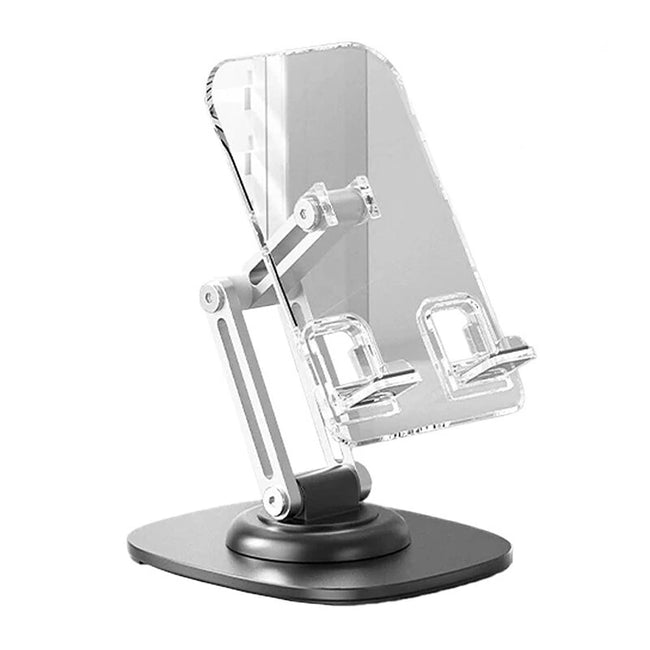 Clear Adjustable Phone Stand with Black Base