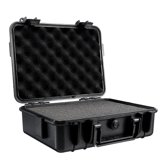 Compact Black Storage Case with Foam Insert